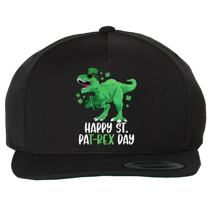 St Patricks Day T Rex Dinosaur Shamrock Leprechaun Irish Wool Snapback Cap