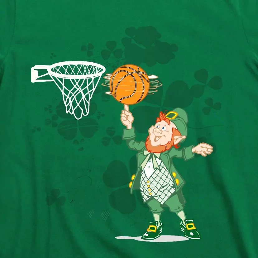 St PatrickS Day Skeleton Leprechaun Basketball T-Shirt