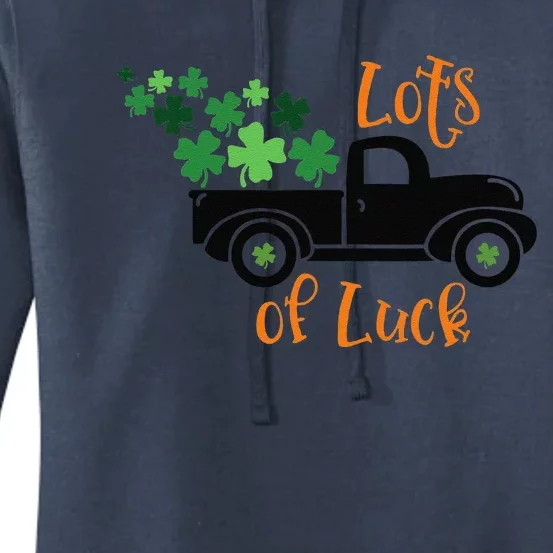 Saint Patrick's Day Lots Of Luck Paddy's Day March 17 Design Women's Pullover Hoodie