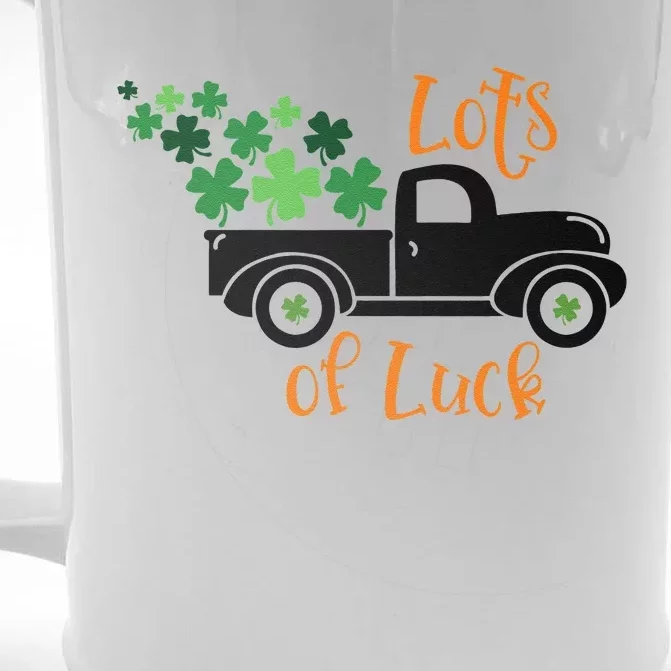 Saint Patrick's Day Lots Of Luck Paddy's Day March 17 Design Front & Back Beer Stein