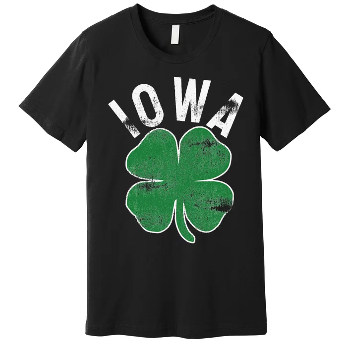 St Patrick's Day Shamrock Iowa Irish Saint Paddy's Gift Premium T-Shirt