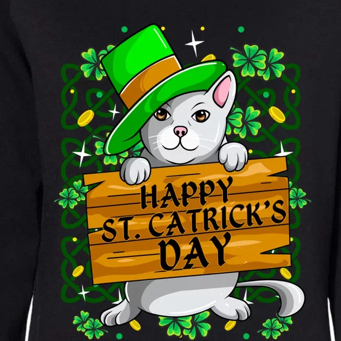 St Patricks Day Happy St Catricks Cat Shenanigans Gift Womens California Wash Sweatshirt