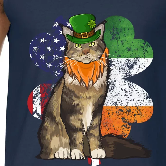 St Patricks Day Irish American Flag Maine Coon Cat Meaningful Gift Comfort Colors® Tank Top