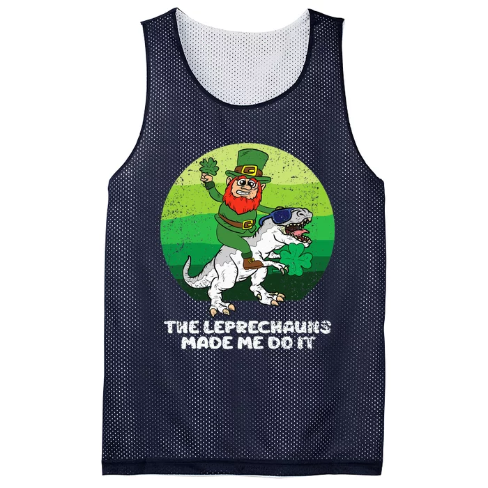 St Patricks Day Boy Girl The Leprechauns Made Me Do It Mesh Reversible Basketball Jersey Tank