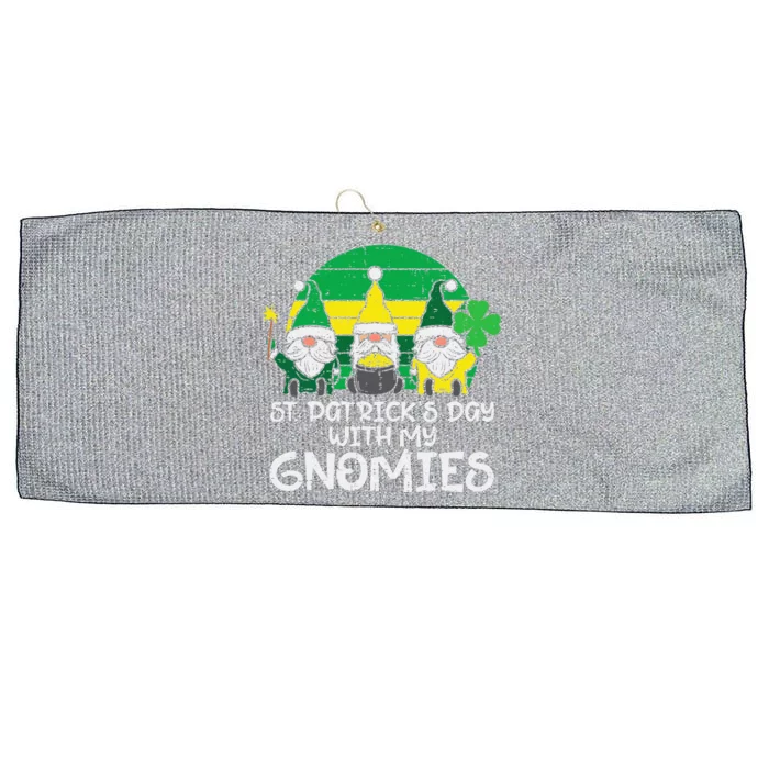 St Patricks Day With My Gnomies Saint Paddys Gnomes Large Microfiber Waffle Golf Towel