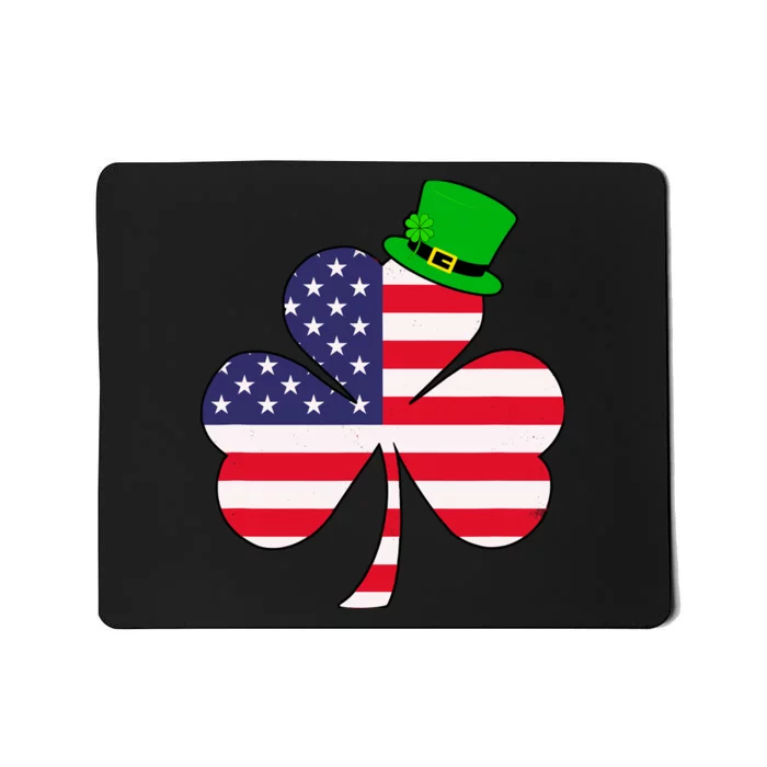 St Patricks Day | Irish American Flag Shamrock Mousepad