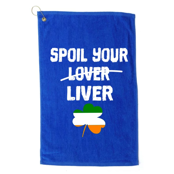 St Patricks Day Liver Joke Ing Irish Flag Humor Gift Platinum Collection Golf Towel