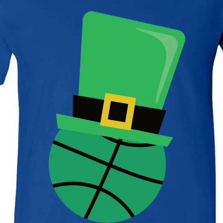 St Patrick's Day Cool Gift Basketball Leprechaun Hagift V-Neck T-Shirt