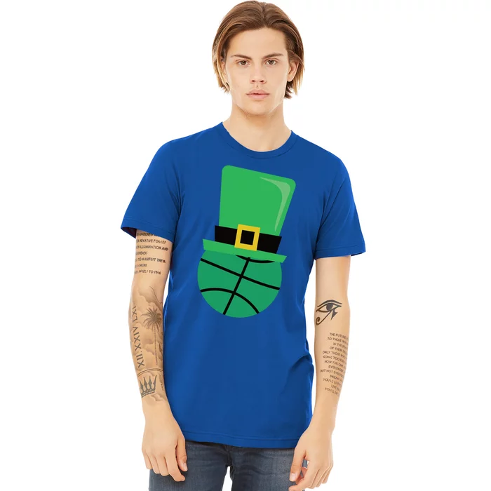 St Patrick's Day Cool Gift Basketball Leprechaun Hagift Premium T-Shirt