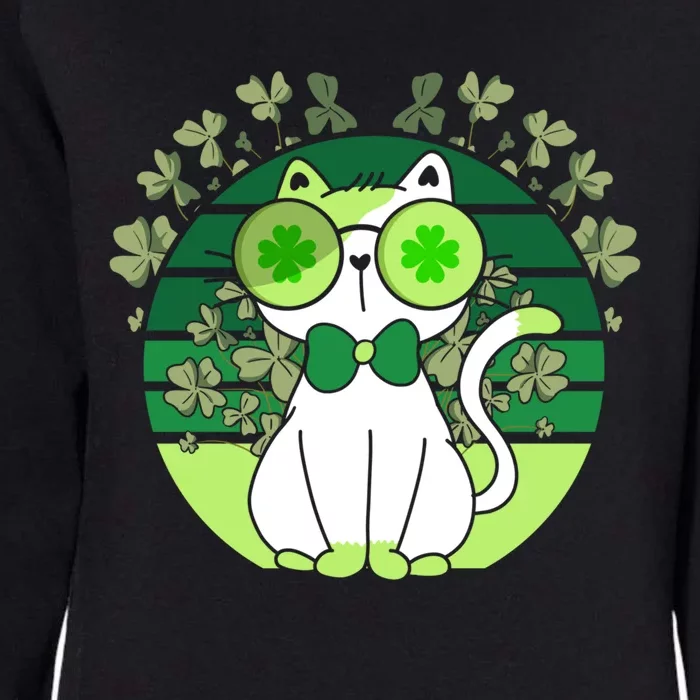 St Patricks Day Lucky Clover Cat Lover Leprechaun Cat Gift Womens California Wash Sweatshirt