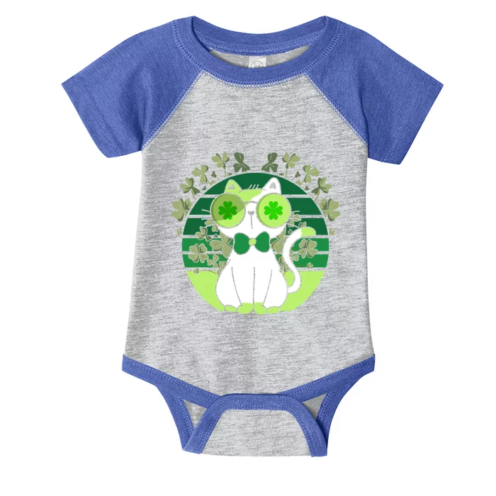 St Patricks Day Lucky Clover Cat Lover Leprechaun Cat Gift Infant Baby Jersey Bodysuit