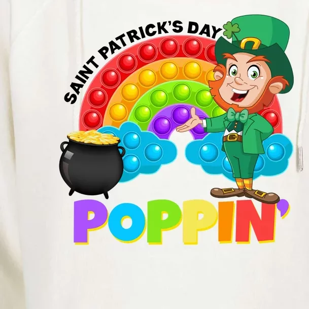 St Patrick's Day Push Pop Leprechaun Womens Funnel Neck Pullover Hood