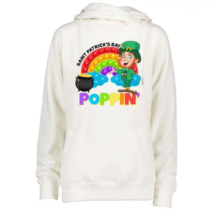 St Patrick's Day Push Pop Leprechaun Womens Funnel Neck Pullover Hood