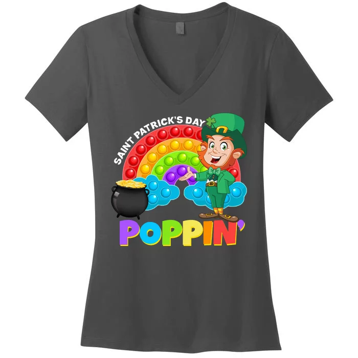 St Patrick's Day Push Pop Leprechaun Women's V-Neck T-Shirt