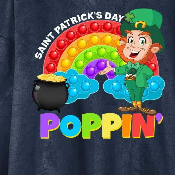 St Patrick's Day Push Pop Leprechaun Hooded Wearable Blanket