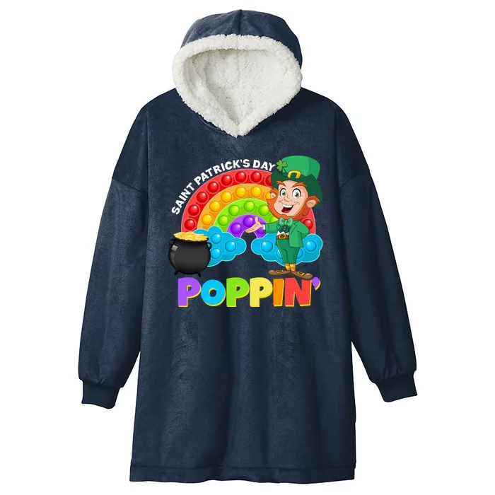 St Patrick's Day Push Pop Leprechaun Hooded Wearable Blanket