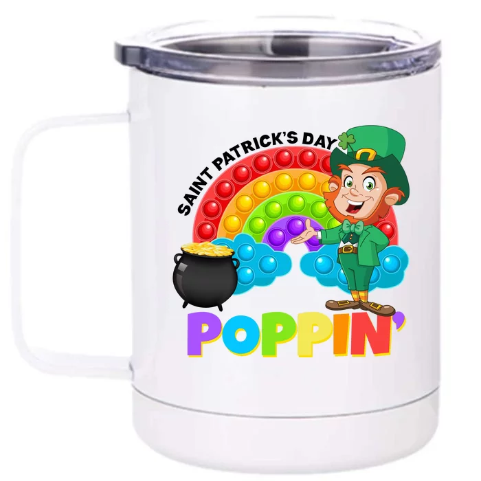 St Patrick's Day Push Pop Leprechaun Front & Back 12oz Stainless Steel Tumbler Cup