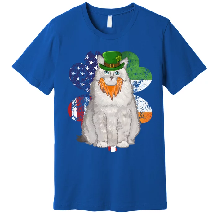 St Patricks Day Irish American Flag Ragdoll Cat Meaningful Gift Premium T-Shirt