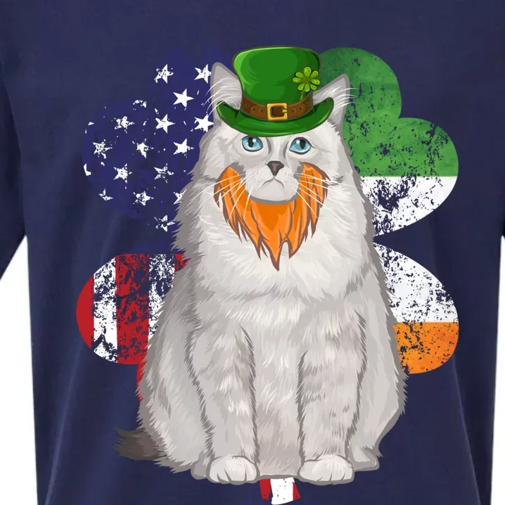 St Patricks Day Irish American Flag Ragdoll Cat Meaningful Gift Sueded Cloud Jersey T-Shirt