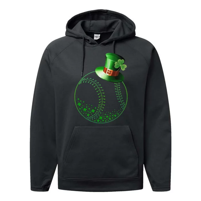 Saint Patrick's Day Irish Baseball Softball Performance Fleece Hoodie