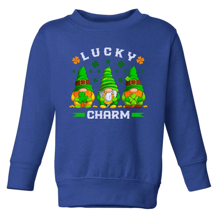 St Patricks Day Lucky Gnomes Funny Gift Toddler Sweatshirt