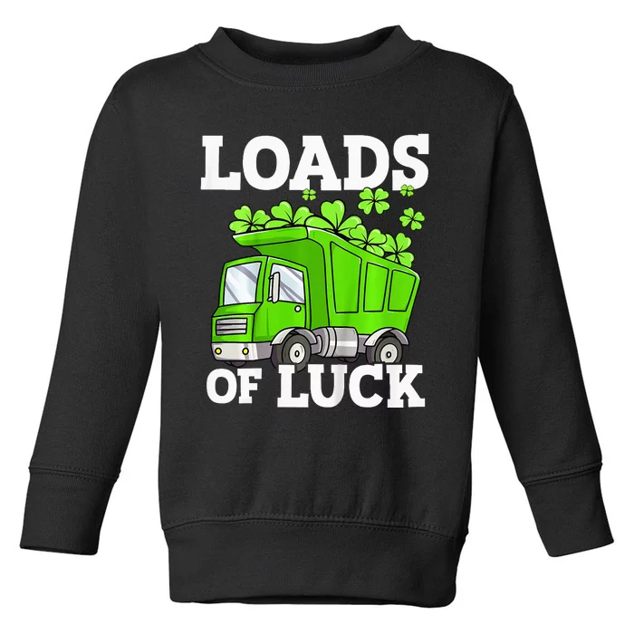 St Patricks Day Lucky Construction Truck Toddler Sweatshirt