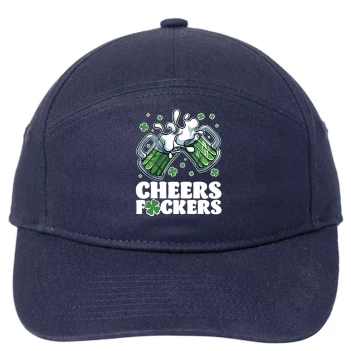 St Patricks Day Cheers Fckers Shamrock Clover Green Beer 7-Panel Snapback Hat