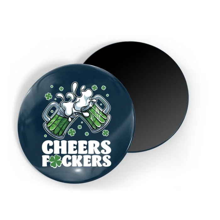 St Patricks Day Cheers Fckers Shamrock Clover Green Beer Magnet