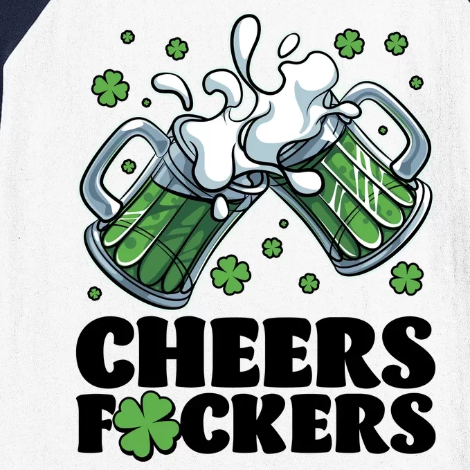 St Patricks Day Cheers Fckers Shamrock Clover Green Beer Baseball Sleeve Shirt