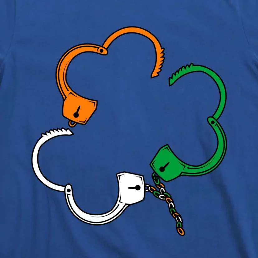 St Patricks Day Police Officer Irish Shamrock Handcuffs Gift T-Shirt