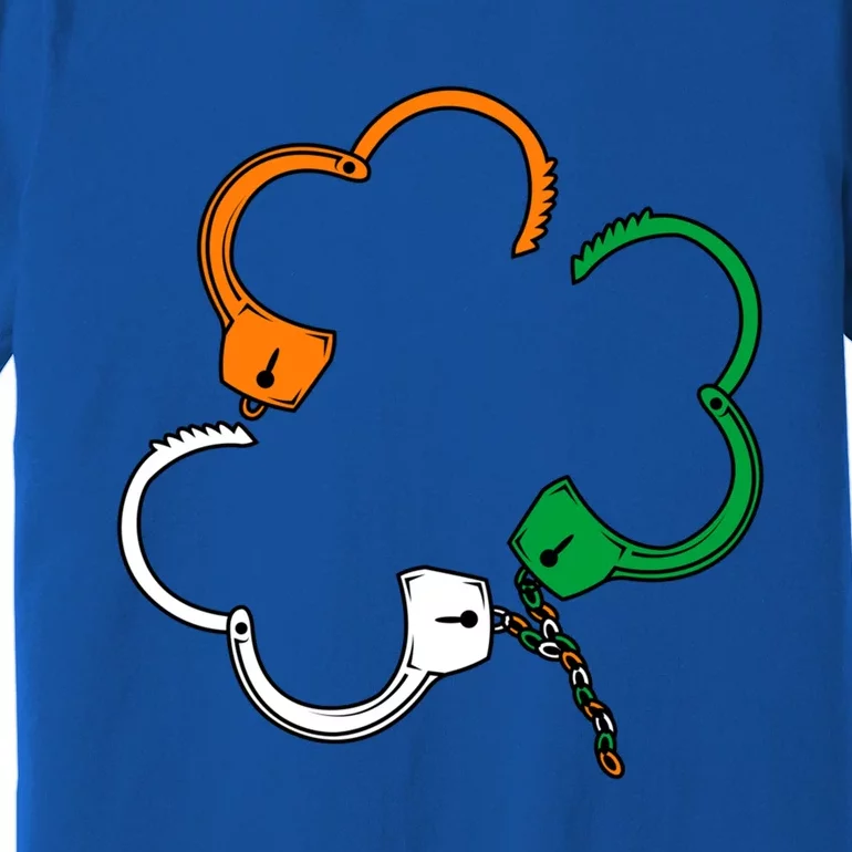 St Patricks Day Police Officer Irish Shamrock Handcuffs Gift Premium T-Shirt