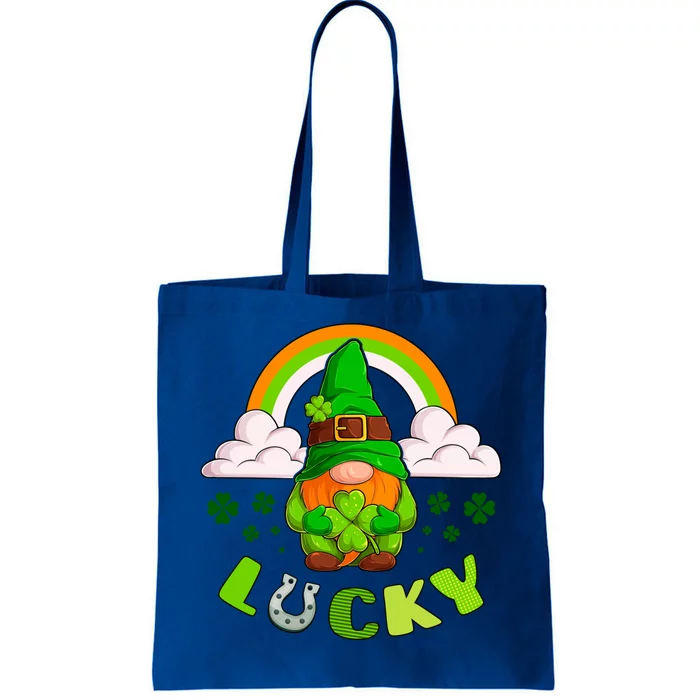 St Patricks Day Lucky Gnome Irish Rainbow Cute Gift Tote Bag