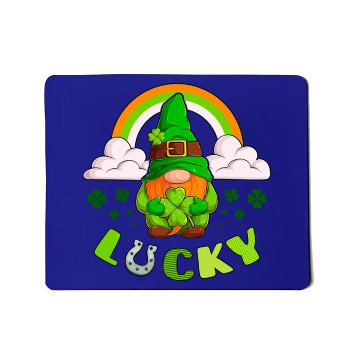 St Patricks Day Lucky Gnome Irish Rainbow Cute Gift Mousepad