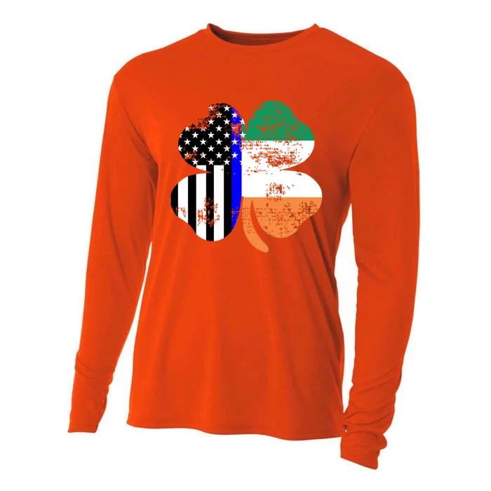 St Patricks Day Police Officer Support Gift Cooling Performance Long Sleeve Crew