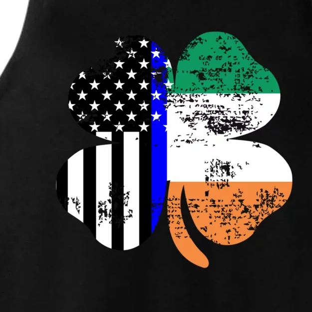 St Patricks Day Police Officer Support Gift Ladies Tri-Blend Wicking Tank