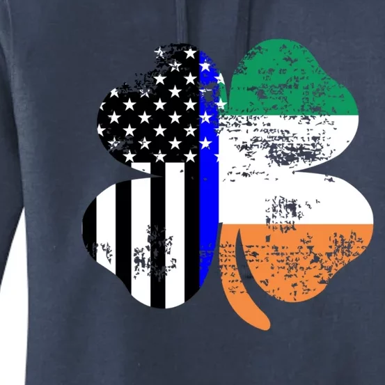 St Patricks Day Police Officer Support Gift Women's Pullover Hoodie