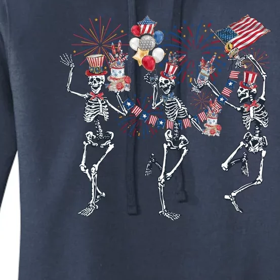 Skeleton Party Dance 4th Of July Women's Pullover Hoodie