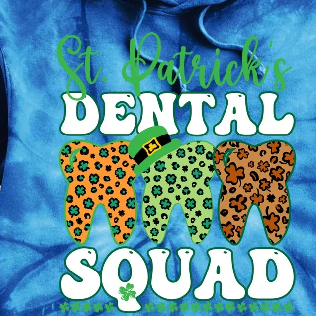 St Patrick's Dental Squad Leopard Tooth For Dentists Gift Tie Dye Hoodie