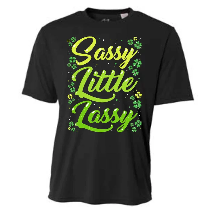 St Patricks Day Women Sassy Little Lassie Shamrock Cooling Performance Crew T-Shirt