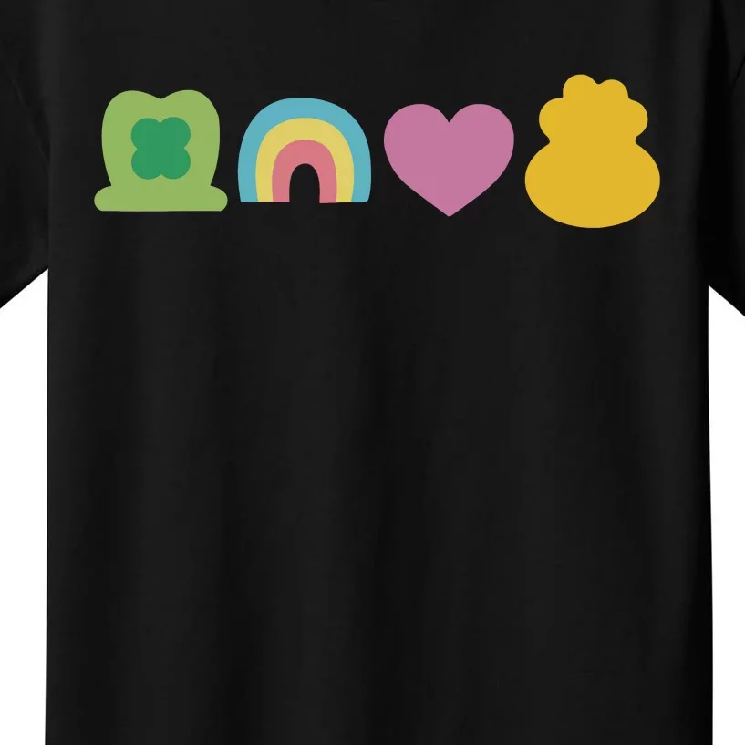 St Patricks Day Lucky Charm Pot Gold Irish Shamrock Rainbow Kids T-Shirt