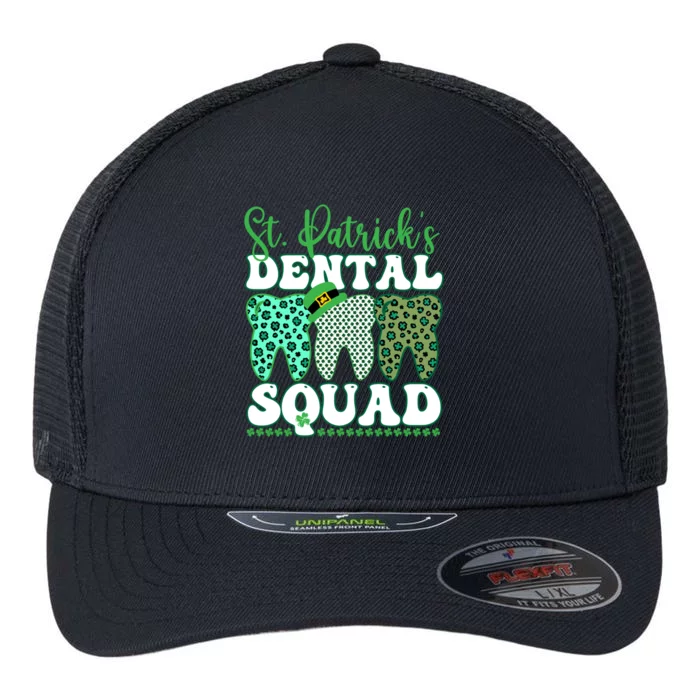 St Patrick's Dental Squad Leopard Tooth For Dentists Great Gift Flexfit Unipanel Trucker Cap