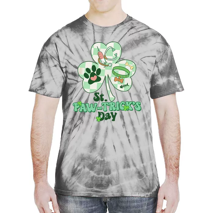 St Pawtrick's Day Irish Shamrock Dog Lover Tie-Dye T-Shirt