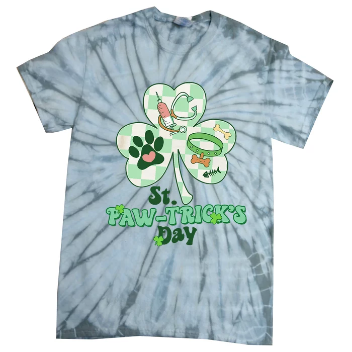 St Pawtrick's Day Irish Shamrock Dog Lover Tie-Dye T-Shirt