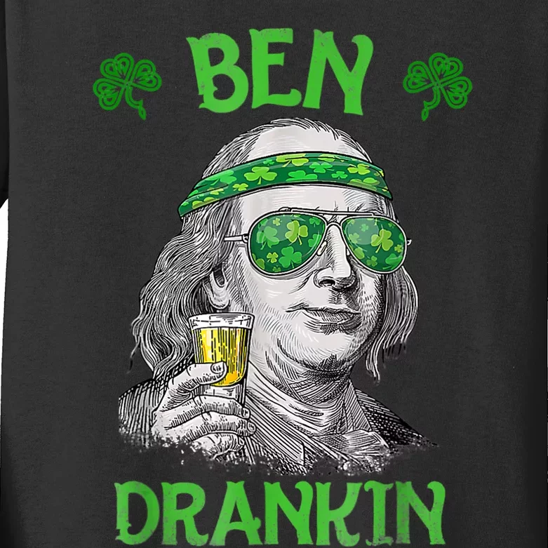 St Patricks Day, Ben Drankin, Funny St Patricks Day, St Patricks Day Drinking Kids Long Sleeve Shirt