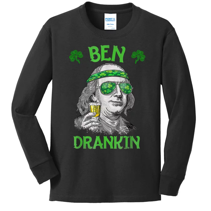 St Patricks Day, Ben Drankin, Funny St Patricks Day, St Patricks Day Drinking Kids Long Sleeve Shirt