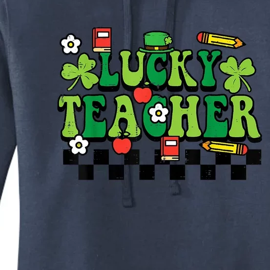 St Patricks Day Lucky Teacher Saint Paddys Groovy Women's Pullover Hoodie