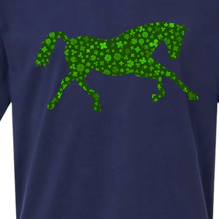 St Patricks Day Horseback Riding Shamrock Paddys Day Great Gift Sueded Cloud Jersey T-Shirt