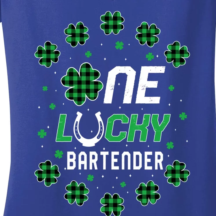 St Patricks Day Prek Kinder One Lucky Bartender Cool Gift Women's V-Neck T-Shirt