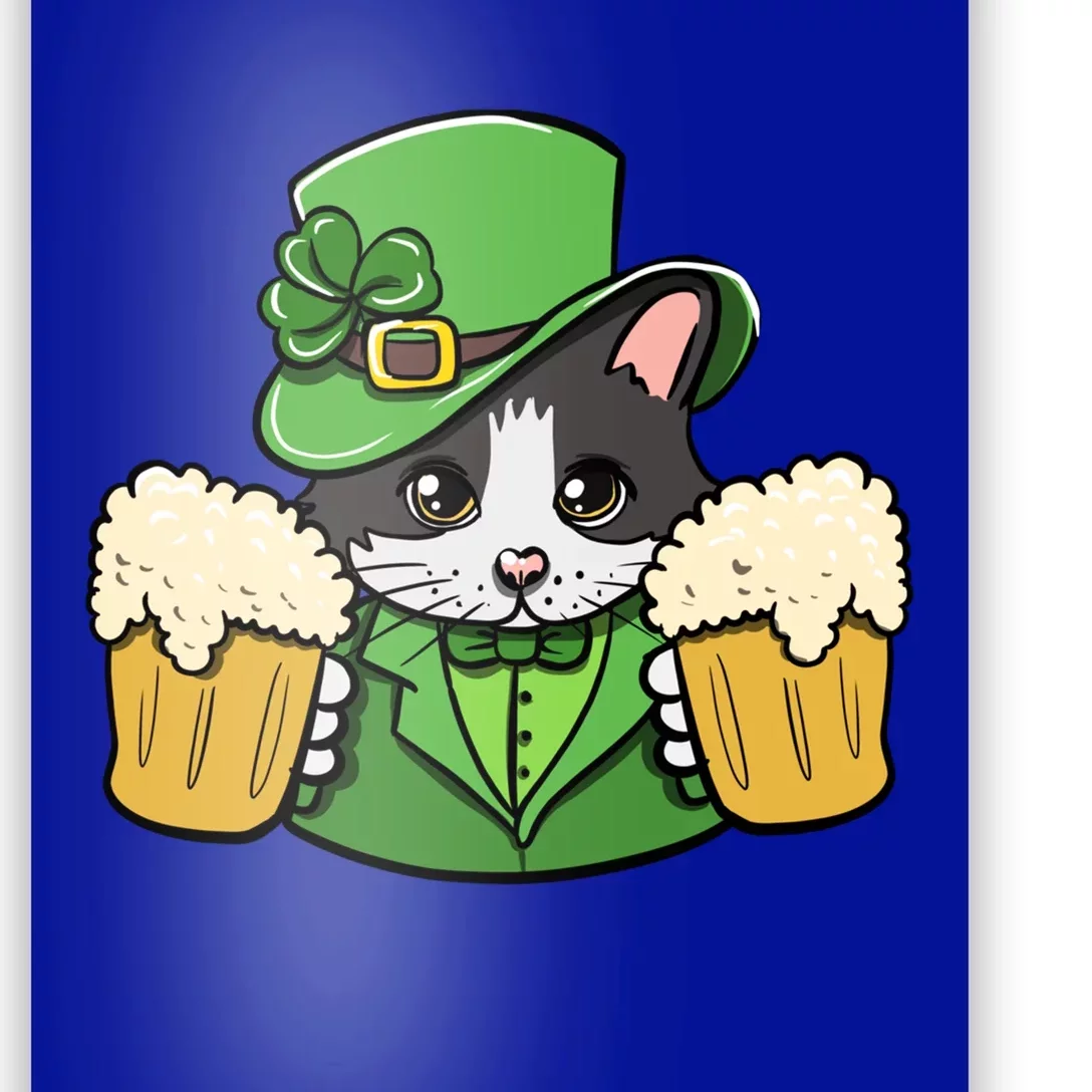 St Patrick's Day Cat And Beer Luck Cloverleaf Gift Poster