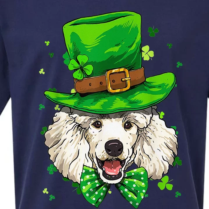 St Patrick's Day Leprechaun Shamrock Poodle Dog Lover Irish Sueded Cloud Jersey T-Shirt